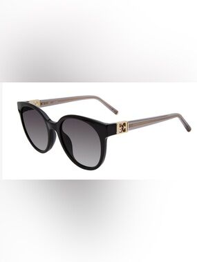 Escada Havana Sunglasses Black Gray Gold Logo Pantos Full Rim Oval SESD33S New